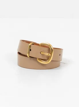 Thin Estate Crinkle Patent Belt Tan