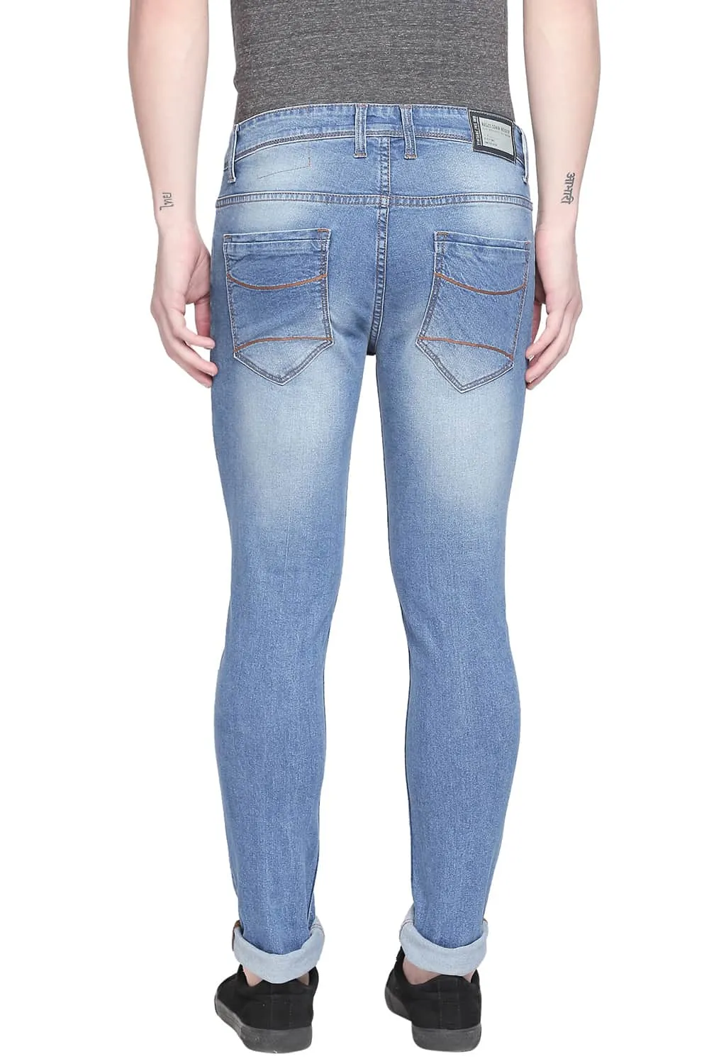 Torque Fit Faded Denim Stretch Jeans