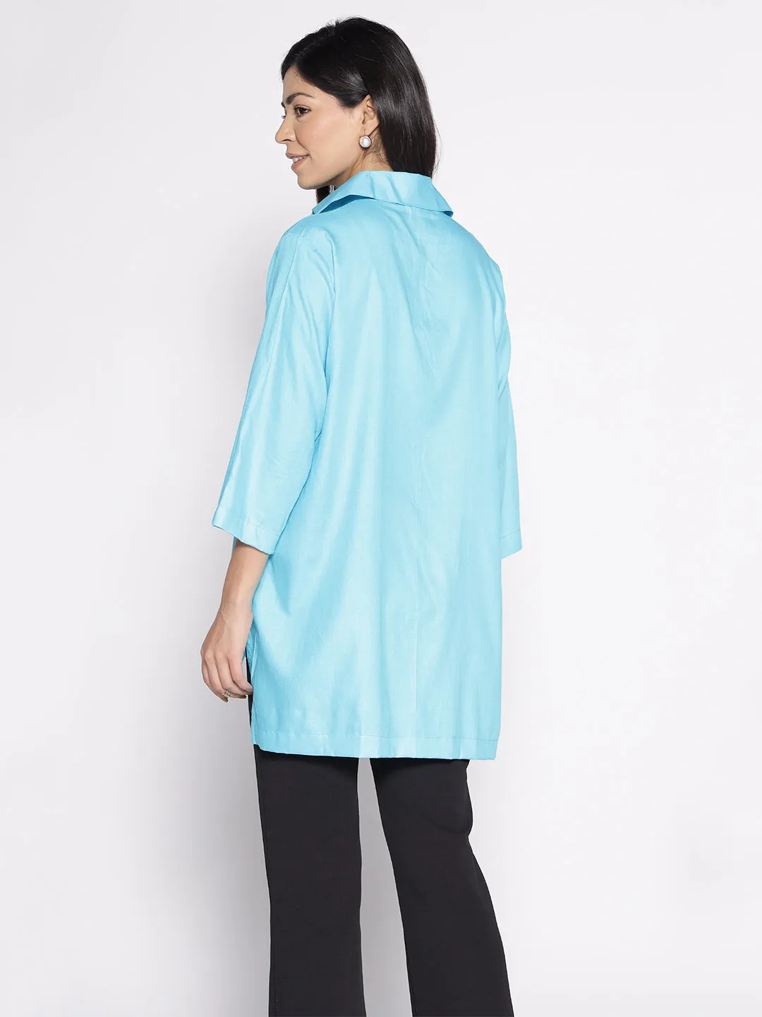 Turquoise Rayon ShirtTop - Astilbe