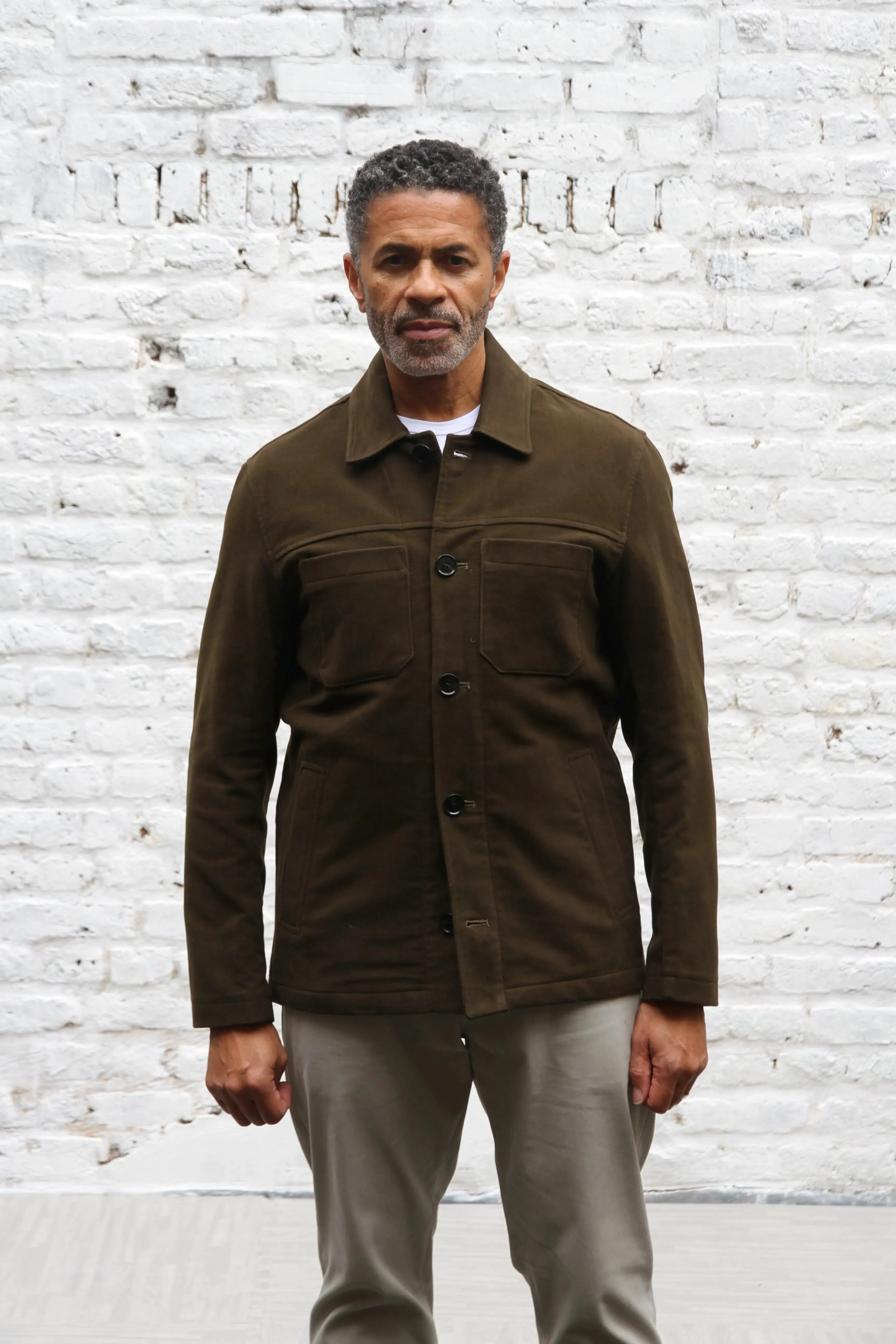 Wilkes Casual Shacket - Olive Moleskin