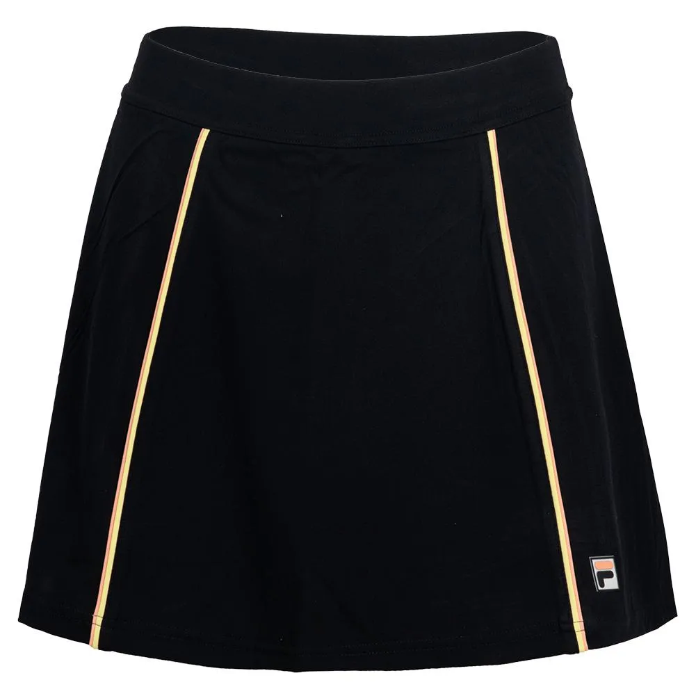 Womens Backspin A-Line Tennis Skort Black and Peach Pink