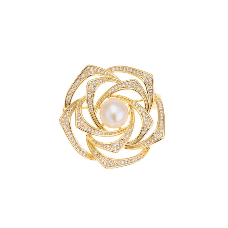 Women's Purity Camellia Pearl Brooch